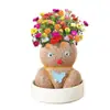 Muñeco de Hierba Larga Planta Pequeña en Maceta, Planta Verde de Escritorio Fácil de Cuidar Regalo, Siembra Hidropónica para Niños, Planta Pequeña Fácil de Cultivar