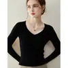 26 Nuevo Suéter de Cachemir 100% Puro Sin Costuras Otoño/Invierno para Mujer, Cuello en V Ajustado Agradable a la Piel Suéter Base de Punto