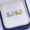 Pendientes de Perlas de Agua Dulce Naturales Zhuji para Mujer, Estilo Cuadrado Simple de Gama Alta, Elegantes Pendientes de Cereza, Pendientes Nuevos al por Mayor