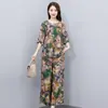 Conjunto Casual Elegante de Verano para Mujer Talla Grande 2026 Nuevo Modelo de Algodón y Seda con Mangas Tres Cuartos para Salidas y Paseos