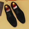 Zapatos formales de hombre de gamuza de vaca, estilo nuevo, cuero genuino, estilo profesional, zapatos de hombre, negocios, retro, con cordones, Derby, zapatos de cuero