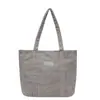 Bolso de Pana de Moda y Sencillo, Nuevo Estilo Transfronterizo, Gran Capacidad, Bolso de Hombro de Estilo Artístico, Bolso Tote de Color Sólido para Viajes Diarios para Mujer