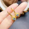 Venta al por mayor de fábrica Pendientes de botón populares de topacio natural Plata S925 Incrustado Piedra principal 4*4 Joyería de lujo Venta directa de fábrica