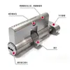 Cilindro de Cerradura de Cobre Estándar Europeo Grande de 70mm en Níquel Cepillado para Puertas Interiores, Puertas Antirrobo, Cilindro de Cerradura Universal para Puertas de Aluminio-Plástico-Acero con Ruptura de Puente Térmico, Cilindro de Cerradura 90