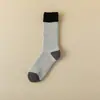 Medias de rizo de invierno engrosadas y alargadas a juego para hombre serie cálida medias de rizo calcetines a prueba de frío