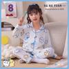 Pijamas para niñas del sudeste asiático primavera y otoño manga larga solapa niñas kulomi lindo caricatura ropa de casa al por mayor