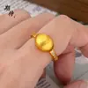 Esperando con ansias Anillo de Piña de Diamante Exquisito Dorado Arena Estilo Chino Nuevo Mismo Estilo Tienda Dorada DIY Alta Retención de Color con Estilo Simple