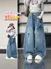 Pantalones para Niñas para Primavera y Otoño 2026 Nuevo Estilo Pantalones Largos de Mezclilla de Pierna Ancha para Niños Pantalones Casuales Elegantes de Pierna Recta para Niñas Mayores