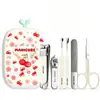 Set de Cortauñas con Graffiti de Fábrica en Stock 6 Piezas Acero Inoxidable Cortauñas Set Completo Caja de Manzana Set de Manicura Transfronterizo