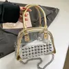 Shuai Mijia 2026 Nova Bolsa Tendência Bolsa Almofada para Mulheres com Rebites, Bolsa Bowling Punk, Bolsa de Ombro Transversal para o Dia a Dia
