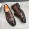 Zapatos Casuales de Cuero de Talla Grande 46 con Suela Gruesa para Aumentar Altura para Hombres, Estilo Coreano Loafers Británicos Slip-On, Transpirables y Antideslizantes