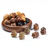 Acessórios de Cabacinha de Sândalo Natural, Esculturas de Sândalo com Fio de Ouro, Peças para Joias DIY, Contas Espaçadoras de Cabacinha para Pulseiras Colecionáveis