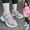 Zapatillas deportivas de malla doble para niños, zapatos de algodón de otoño para niños y niñas, con cierre de velcro, antideslizantes, color liso, tipo papá