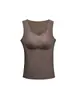 Derong Auto-Calentable Tencel Térmico Ropa Interior Femenina Forro Polar Talla Grande Antibacteriano Camisola Otoño e Invierno Top Básico Sin Costuras
