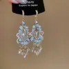 Pendientes de gota con incrustaciones de diamantes transfronterizos europeos y americanos, pendientes de lujo de alta gama, accesorios para orejas de moda de nicho, venta al por mayor desde fabricante de Yiwu