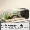Tanque de acuario personalizado filtro lateral para acuario de peces pequeños escritorio interior paisajismo ecológico filtración oxigenación tanque de filtro de vidrio filtro lateral