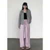 Pantalones Casuales de Tela Texturizada con Cordón Estilo Coreano Nantao para Mujer, Nuevo Diseño de Verano con Cintura Elástica, Corte Holgado, Pierna Recta Adelgazante, Pantalones Largos