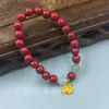 Pulsera de cinabrio boutique este año de vida pulsera de anillo único anillo liso doble valiente joyería para hombres y mujeres regalo fábrica al por mayor
