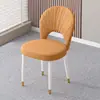 Cadeira de Jantar Nórdica de Luxo Leve com Assento Estofado e Encosto, Cadeira Minimalista Moderna para Uso Doméstico, Cadeira de Jantar Cor Creme, Banco Cadeira Concha