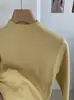 Suéter de Punto de Cuello Alto Parcial para Mujer KEKEZOON, Corte Ajustado, Manga Media, Manga Tres Cuartos Top 8757