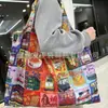 Bolsa de Compras Plegable Ecológica, Bolsa de Almacenamiento de Tela Oxford, Bolso de Hombro Portátil de Gran Capacidad, Bolsa Grande para Supermercado