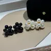 Pendientes de Flor de Perla Tridimensionales y con Cuerpo Completo, Diseño Retro Francés de Lujo Ligero de Alta Gama, Pendientes Versátiles Elegantes y de Moda
