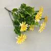 Plantas Verdes Artificiales Transfronterizas Flores de Manzanilla de 7 Ramas Arreglo Floral de Margaritas Pequeñas Crisantemo Silvestre Pequeño Decoración de Flores de Plástico