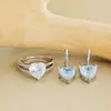 Amor transfronterizo circón sintético exquisito pequeño fresco dulce anillo pendientes e8189-r4625