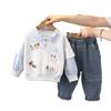 Ropa para Niños Niños Trajes de Primavera y Otoño Nuevo Ropa de Otoño para Bebé Camisa Polo de Manga Larga a la Moda Conjunto de Dos Piezas Moda para Bebés y Niños