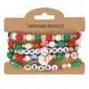 Pulseira de Natal Pulseira de Contas Transfronteiriça Boneco de Neve Árvore de Natal Velho Chifre Pulseira com Pingente de Presente Atacado
