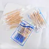 Fábrica en el Extranjero OEM Personalizado Bastoncillo de Madera de Doble Punta con Hisopos de Algodón de 20 Piezas en una Bolsa, Hisopos de Algodón Desechables para Hotel, Hisopos de Algodón para Limpieza