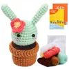 Paquete de Materiales para Crochet de Lana Set Muñeca de Peluche de Tejido Muñeca Tejida Muñeca de Ganchillo Tejido DIY