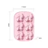 Forma de Silicone para Bolo Laço de Grau Alimentício 3D Estéreo Assar Mousse Artesanal Molde de Chocolate para Dia dos Namorados 6 Peças