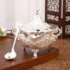 Taza de caramelo de azúcar blanco estilo europeo creativa moda Taza de caramelo botella de condimento restaurante cocina Artículos de uso diario método de caramelo con patrón dorado y plateado
