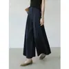 Pantalones Elegantes de Pierna Ancha Azul Marino para Mujer, Novedad Verano 2026 Cintura Alta Adelgazantes de Moda Tendencia Rectos No Repetitivos
