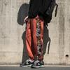 Calças Masculinas Soltas da Moda Bordadas com Combinação de Cores Outono/Inverno 2024 Estilo Japonês Tamanho Grande Calças Casuais Esportivas da Moda