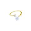 Anillo de nicho delicado de camelia con dedo índice abierto para mujer, moda de lujo ligero, anillo de rosa colorido, anillo de articulación de diamante único