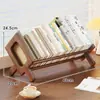 Soporte de Libro de Madera Estante de Almacenamiento de Escritorio Estante Lateral para Escritorio de Estudiante Soporte de Libro para Leer Junto a la Ventana Estante para Libros Ilustrados de Ventana Abuhardillada