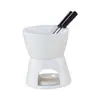 Venda Quente Transfronteiriça Conjunto Personalizado de Fondue de Chocolate Caneca de Cerâmica para Fondue Fogareiro para Derreter Chocolate Atacado