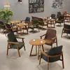 Restaurante de Sobremesas Loja de Chá com Leite Combinação de Mesa e Cadeira Área de Descanso Mesa e Cadeira para Negociação Casual Bar de Livros Deck de Café Sofá