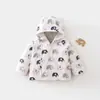 Chaqueta acolchada de otoño e invierno para niños, abrigo de algodón grueso para bebés y niños pequeños, prenda exterior unisex con capucha para bebés