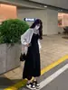 Vestido Preto de Alça Fina de Alta Qualidade Estilo Francês para Mulheres, Perfeito para o Verão, Valoriza Mulheres Plus Size, Conjunto Completo