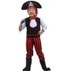 Disfraz de Pirata Capitán Caribeño Marinero para Niños y Niñas de Halloween Ropa Conjunto de Vestido para Actuación en Escenario