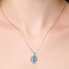 Colgante de Cristal Azul en Forma de Corazón, Colgante Corazón Eterno para Mujer, Colgante en Forma de Corazón Incrustado con Diamantes para Mujer