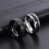 Anel de Arame Preto de Aço Titânio Personalizado Novo Transfronteiriço com Borda Diamantada Estilo Neutro Masculino Joia de Mão Europeia e Americana Banhado a Preto Anel de Dedo