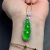 Colgante Buda Cui Bashan Verde Imperial Full Cui Colgante Pequeño Buda Cadena para Clavícula Material Peligroso Jade Collar de Jade Venta al por Mayor