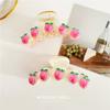 Pinza transparente rosa melocotón grande para niña dulce para la parte trasera pinza de tiburón estilo japonés y coreano horquilla pinza para el pelo accesorios para el cabello