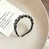 Diadema de Malla Gris Estilo Coreano para Otoño e Invierno con Ala Ancha para Mujer, Elegante Diadema Alta para Uso Diario, Nuevo Estilo de Pasador