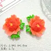 Flor de peonía de simulación brillante accesorios hechos a mano con pegamento de crema DIY accesorios pequeños de resina creativa material para hebilla de zapato con agujero