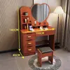 Tocador minimalista moderno para dormitorio, tocador pequeño con espejo para apartamentos de alquiler, escritorio de maquillaje de princesa